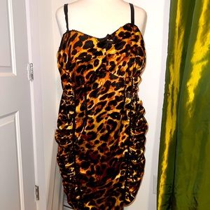 Leopard print party dress.  Plus size.  Size 18